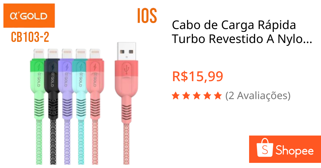 Cabo de Carga Rápida Turbo Revestido A Nylon USB Para IOS Carregamento Rápido I.Phone iP