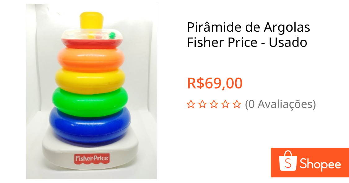 Pirâmide de Argolas Fisher Price - Usado | Shopee Brasil