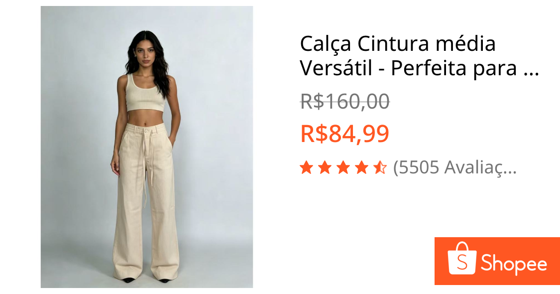 Calça Cintura média Versátil - Perfeita para Looks Casuais e Elegantes