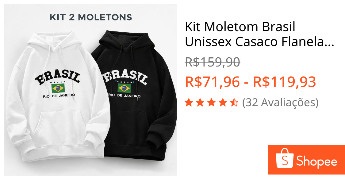 Kit Moletom Brasil Unissex Casaco Flanelado Algodão Premium