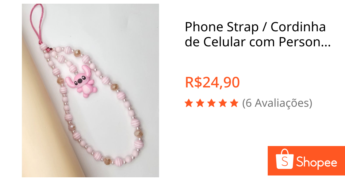 Phone Strap / Cordinha de Celular com Personagem personalizavel