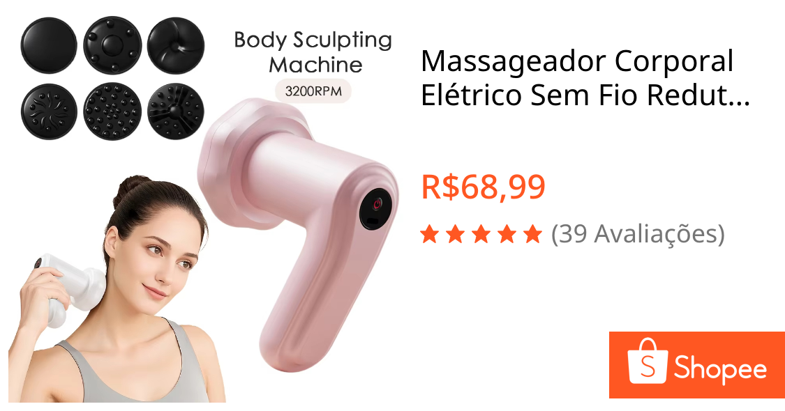 Massageador Corporal Elétrico Sem Fio Redutor De Medidas Drenagem Linfática Reduz Celulite e Gordura Massagem | Shopee Brasil
