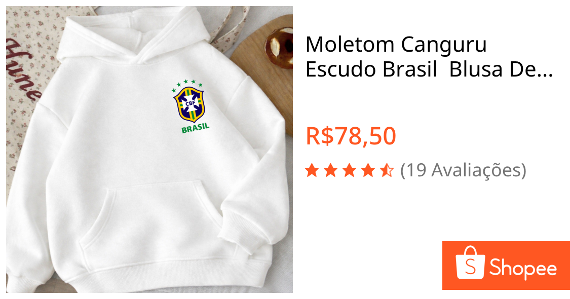 Moletom Canguru Escudo Brasil  Blusa De Frio Casaco Unissex Copa Do Mundo