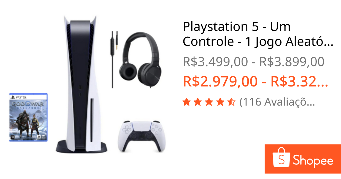 Foto de Playstation 5 - Um Controle - 1 Jogo Aleatório + Headset brinde  - SEMI NOVO