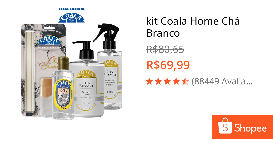 kit Coala Home Chá Branco