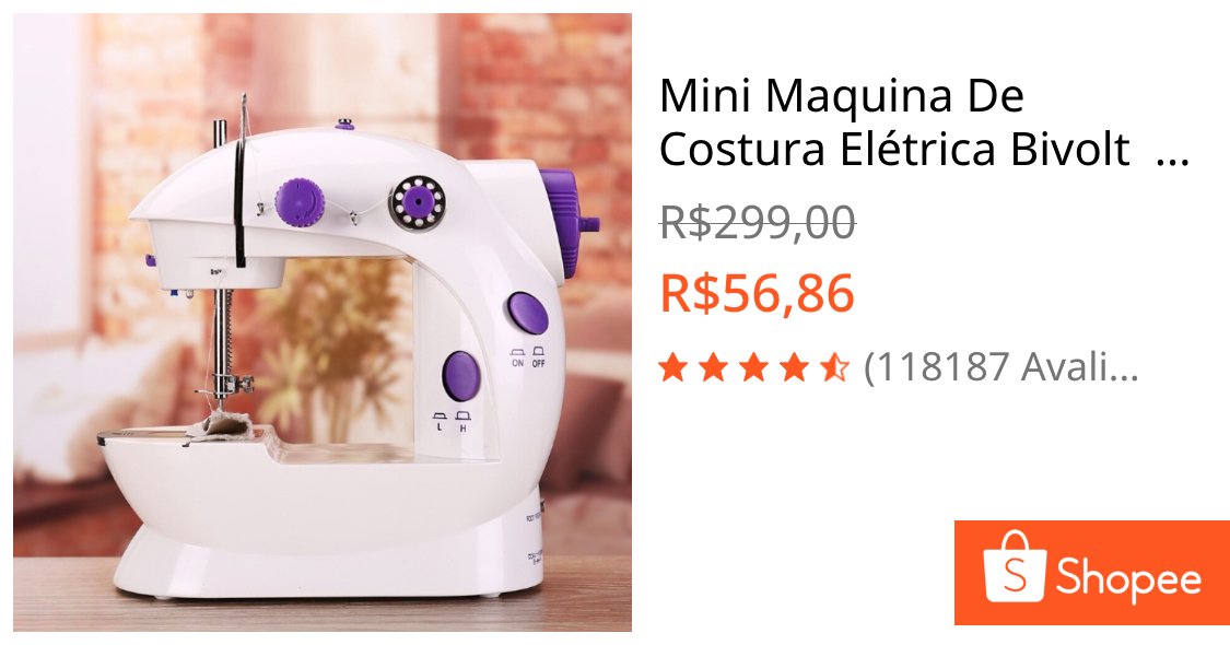 Mini Maquina De Costura Elétrica Bivolt  + Pedal Portátil | Shopee Brasil