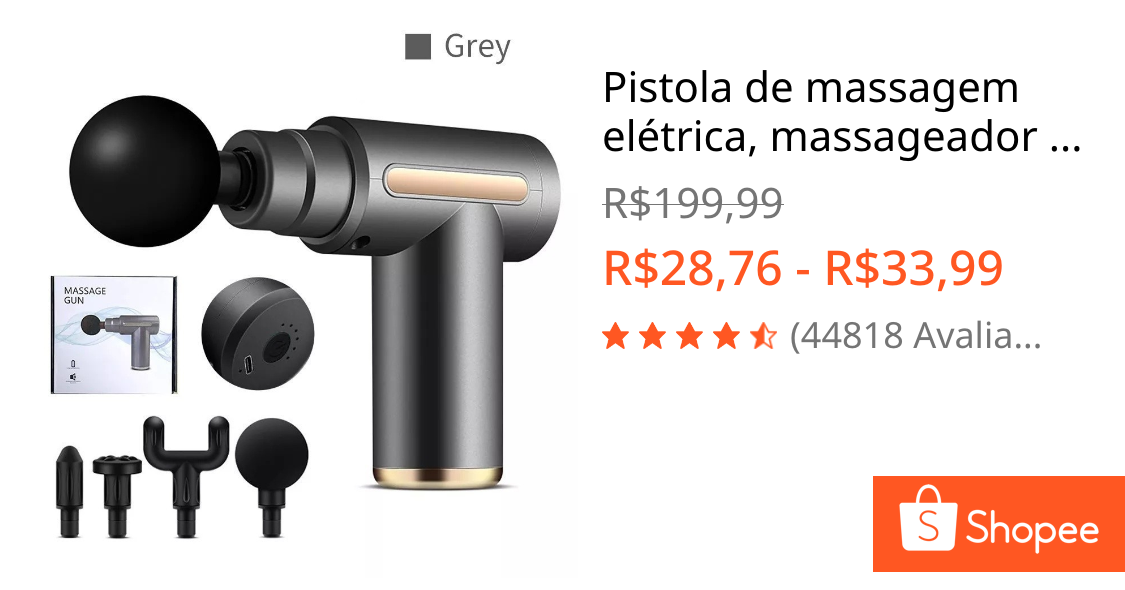 Pistola de massagem elétrica, massageador de tecidos profundos ANJGG | Shopee Brasil