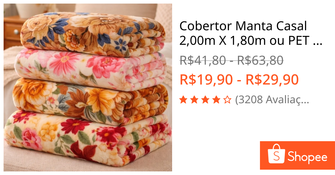 Cobertor Manta Casal 2,00m X 1,80m ou PET 0,90cm x 0,80cm Macio Microfibra Liso Estampado | Shopee Brasil