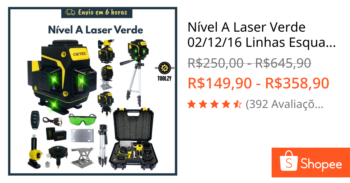 Nível A Laser Verde 02/12/16 Linhas Esquadro Suporte Tripé Recarregavel Profissional Prumo Autonivelante Completo | Shopee Brasil