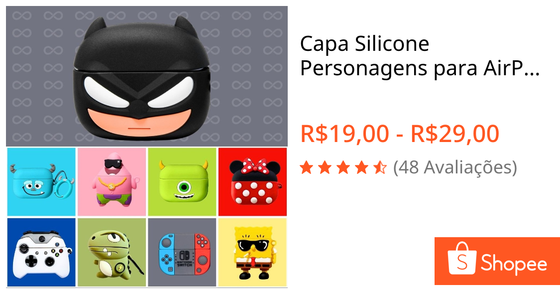 Capa Silicone Personagens para AirPods 3