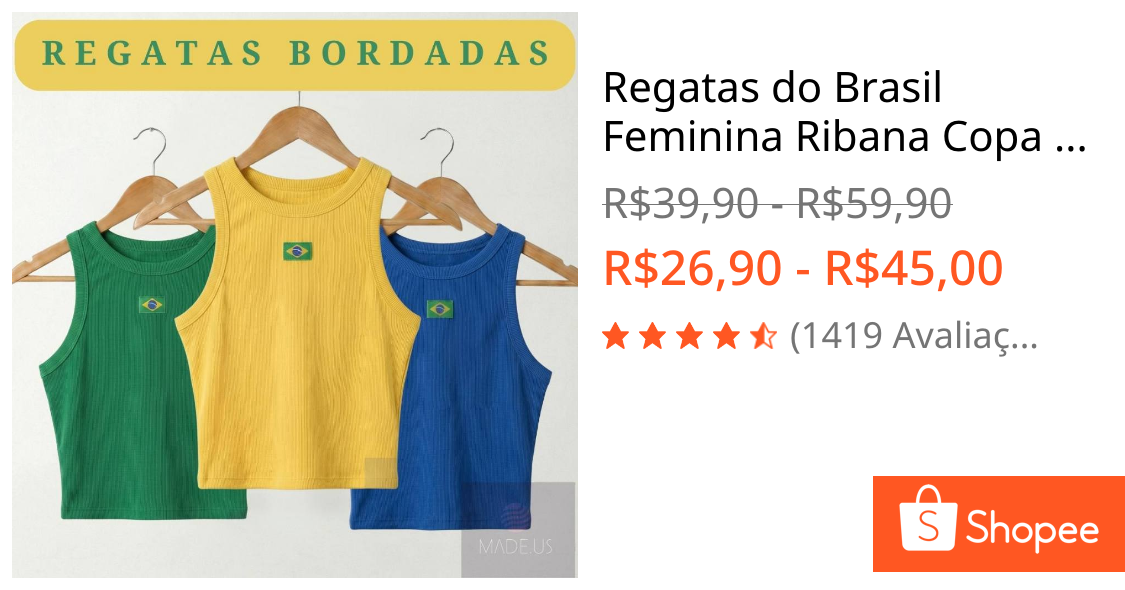 Regatas do Brasil Feminina Ribana Copa Bandeira BORDADA