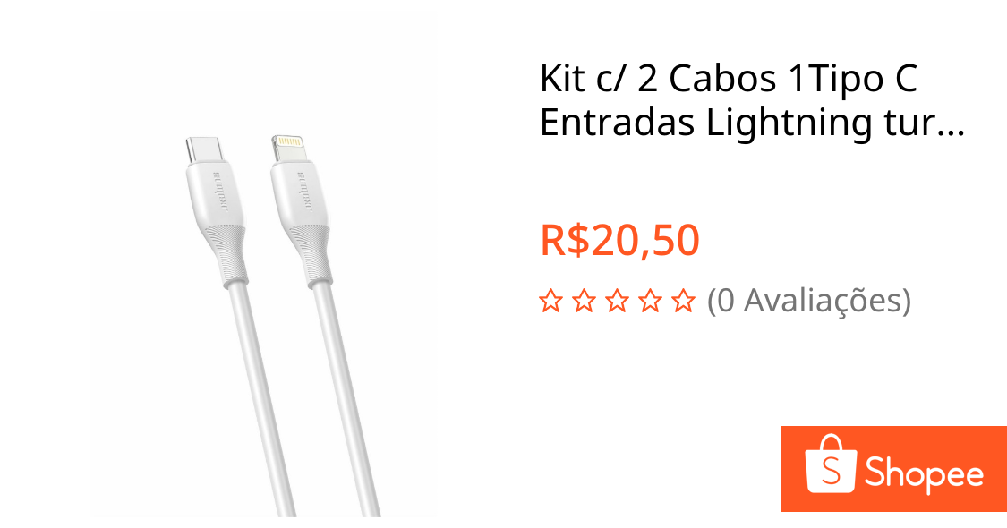 Kit c/ 2 Cabos 1Tipo C Entradas Lightning turbo USB para Iphone 6 ao 14 Pro Max outro Magnético V8