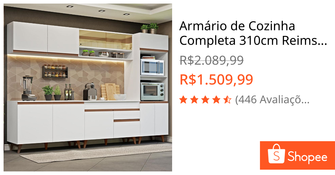 Foto de Armário de Cozinha Completa 310cm Reims Madesa 02