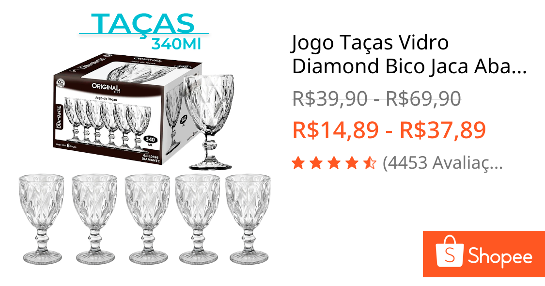 Jogo Taças Vidro Diamond Bico Jaca Abacaxi Conjunto Taça Para Água Vinho Tinto Suco Diamante