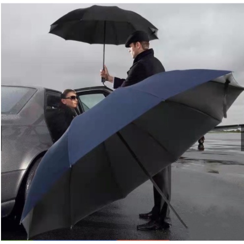 60uns Guarda Chuva Dobrável Extra Grande Cabo Reforçada Cor Preto SC0200