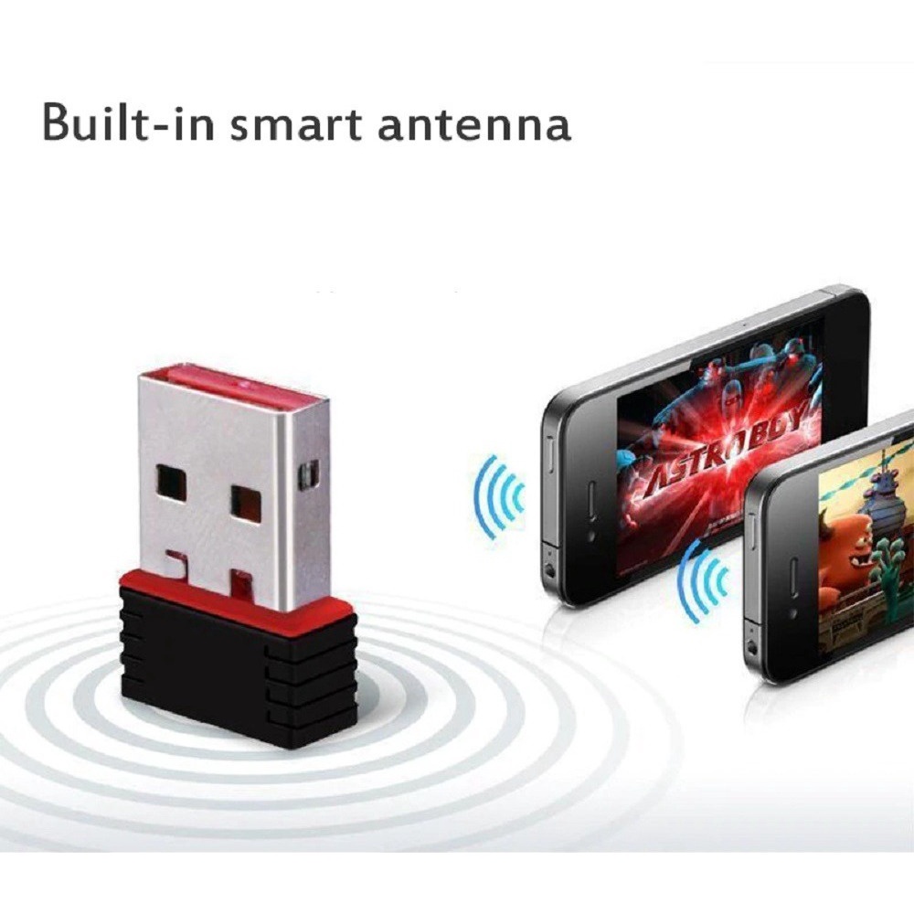 Mini Adaptador Receptor Wireless Usb Dongle Wifi 150 Mbps RTL8188EU ...