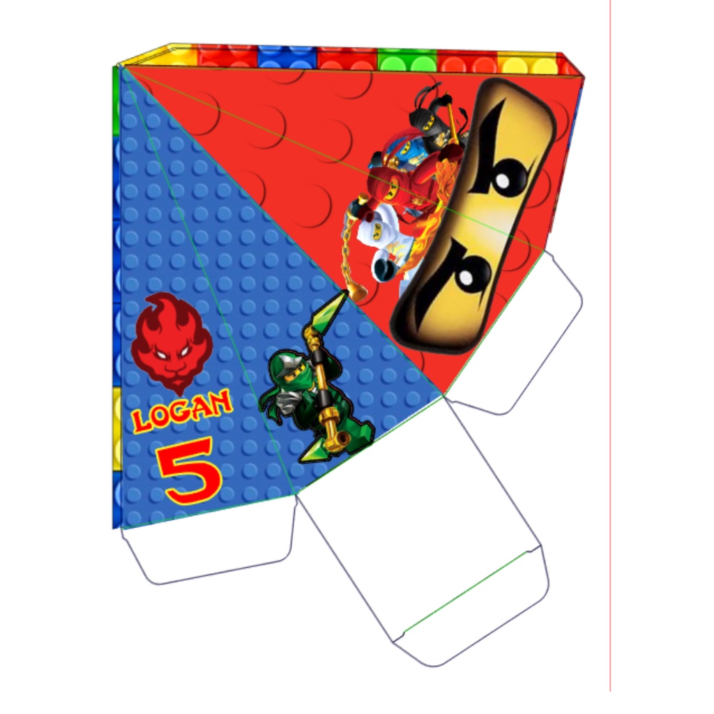 10 Caixas Piramide Personalizada Tema Ninjago Lembrancinha Infantil