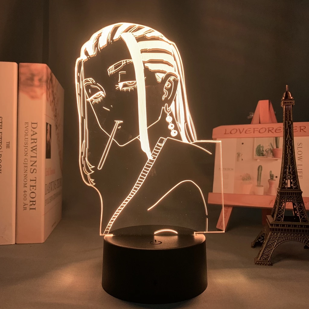Luz Led Anime Tóquio Revengers Draken Noturna 3D Para Decoração De Quarto Infantil De Aniversário Lâmpada De Mesa Manga gadget
