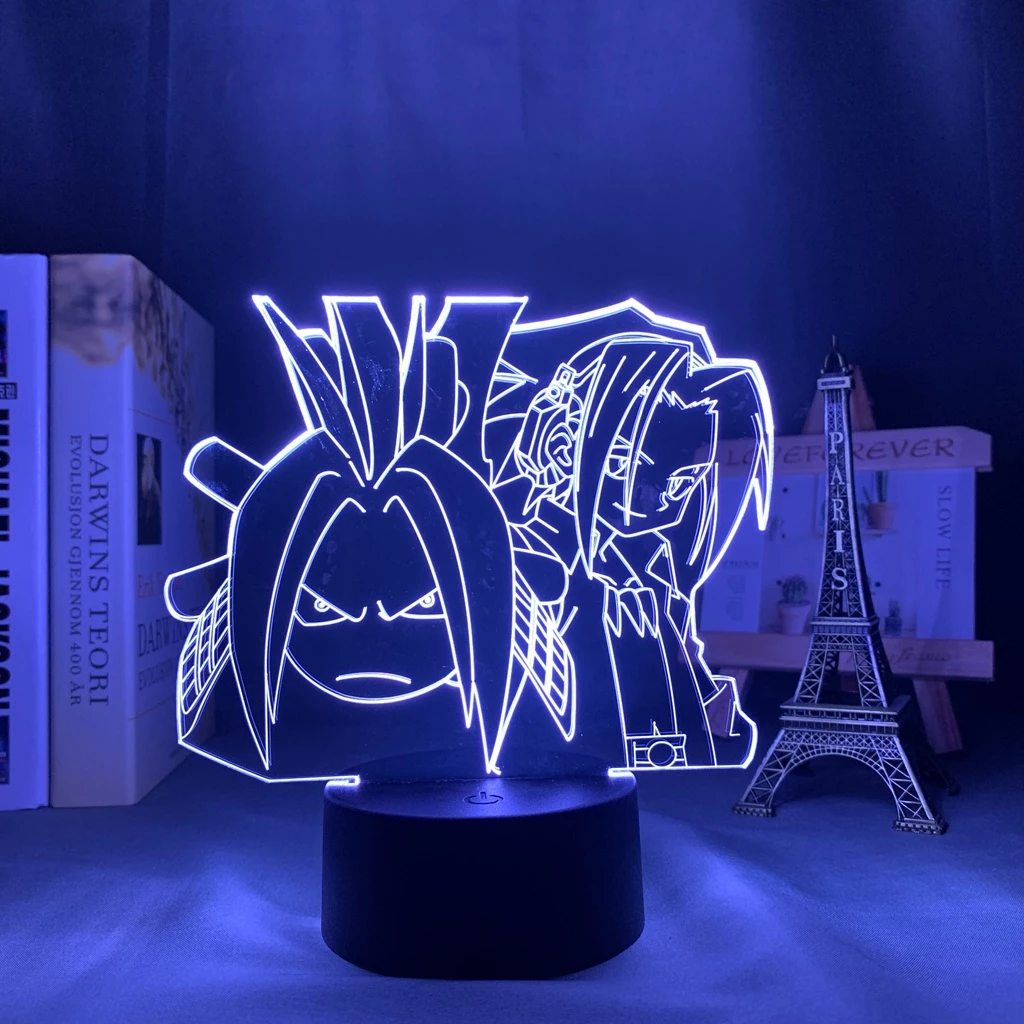 Shaman King Yoh Asakura Luz Led Anime Para Decoração De Quarto Lâmpada De Mesa Kids Birthday Gift Manga 3d Lamp
