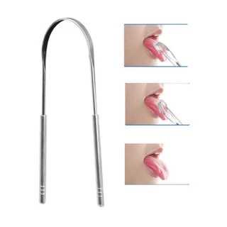 Raspador De Língua De Aço Inoxidável Para Higiene Oral