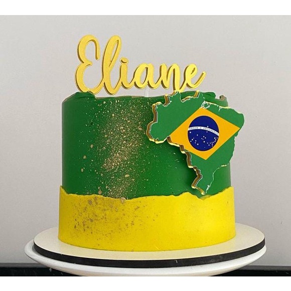 Topo de bolo copa do mundo Brasil