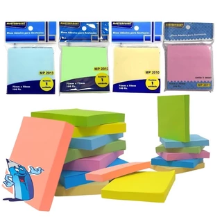 Bloco Adesivo Recadinho Postite 100 Folhas 7,5X7,5cm Pastel Neon Masterprint