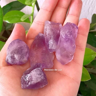 Kit 5 Pedras Brutas de Ametista Cristais Naturais