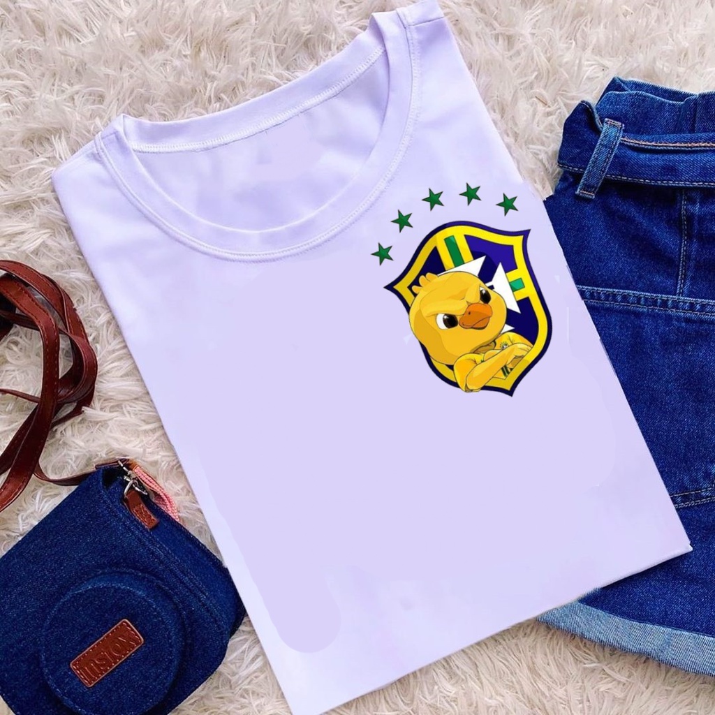 camiseta feminina do brasil t shirt copa em Oferta na Shopee
