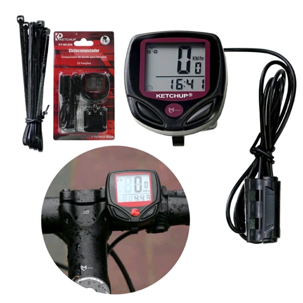 Ciclocomputador Velocimetro Digital Com Fio Para Bicicleta Bike A Prova De Agua