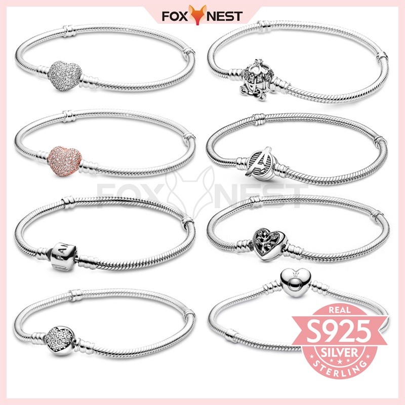 Momentos Amor Brilhante Pulseira De Osso De Cobra Em Forma De Árvore Familiar (100 % S925 Prata Esterlina) + Bolsa De Veludo