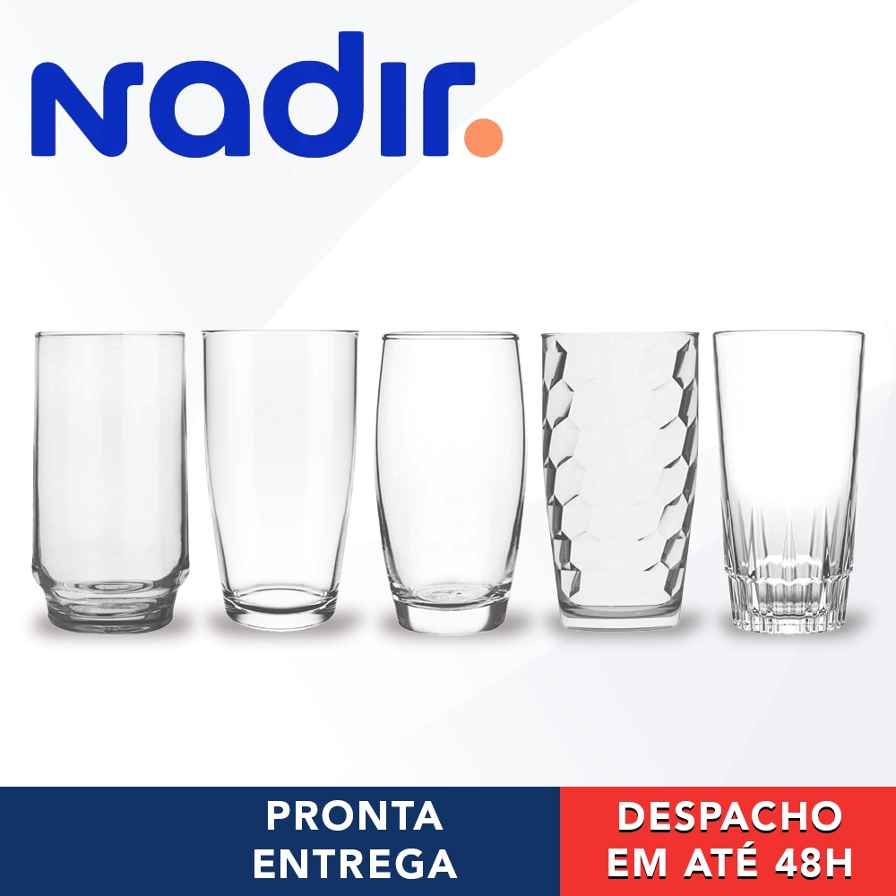 JOGO DE COPO AMASSADINHO LONG DRINK 310ML COM 6 UNIDADES - NADIR