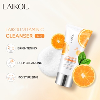 LAIKOU Espuma De Limpeza Vitamic C Controle De Óleo De Lavagem Facial Pele Brilhante 40g