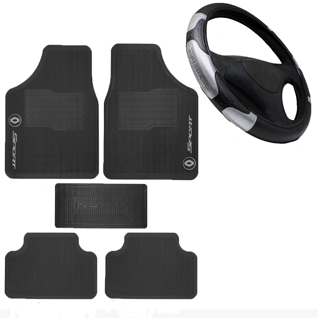 Tapete Automotivo Universal Renault+capa De Volante Prata