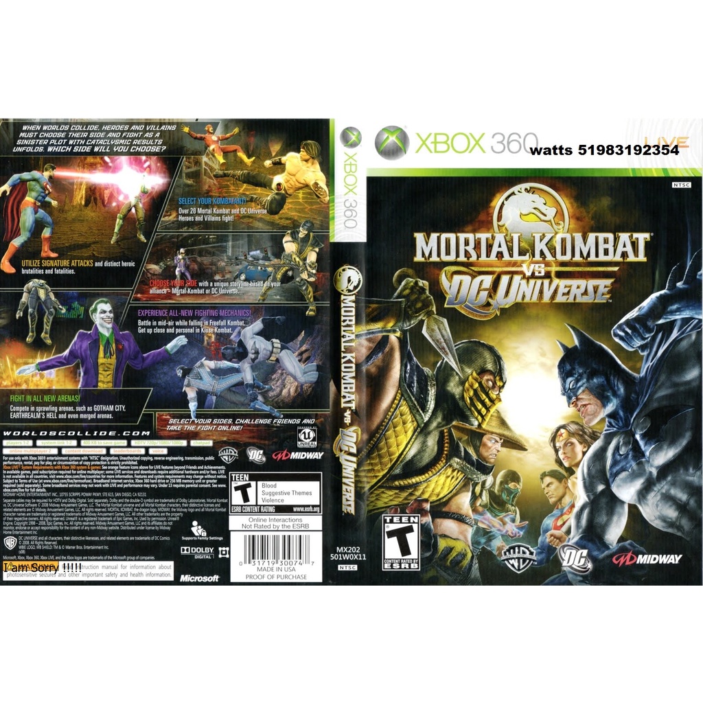 Jogo mortal kombat vs liga da justica sem limites xbox 360