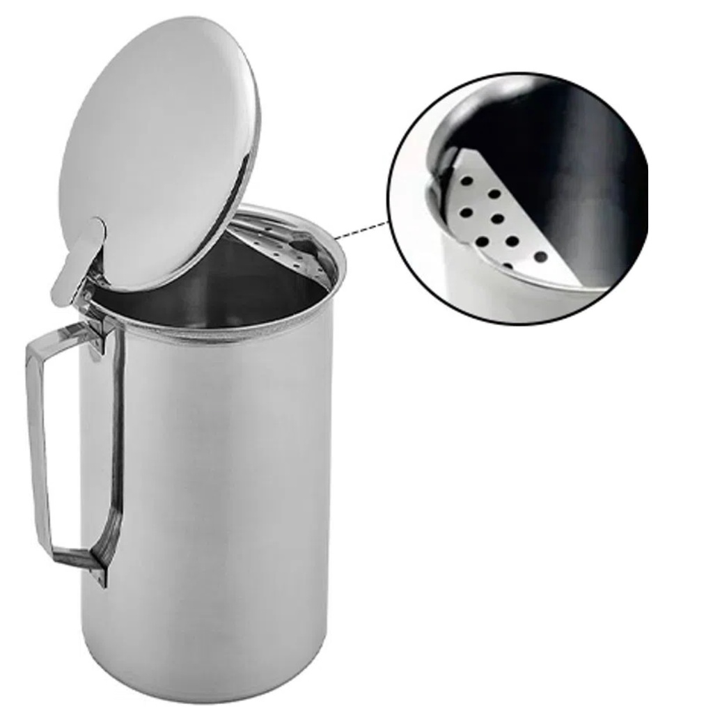 Jarra Inox 2 Litros Com Tampa E Aparador De Gelo Agua Suco