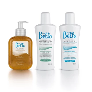 Kit Pré E Pós Depilação Loção Adstringente Óleo Removedor E Gel Calmante Depil Bella