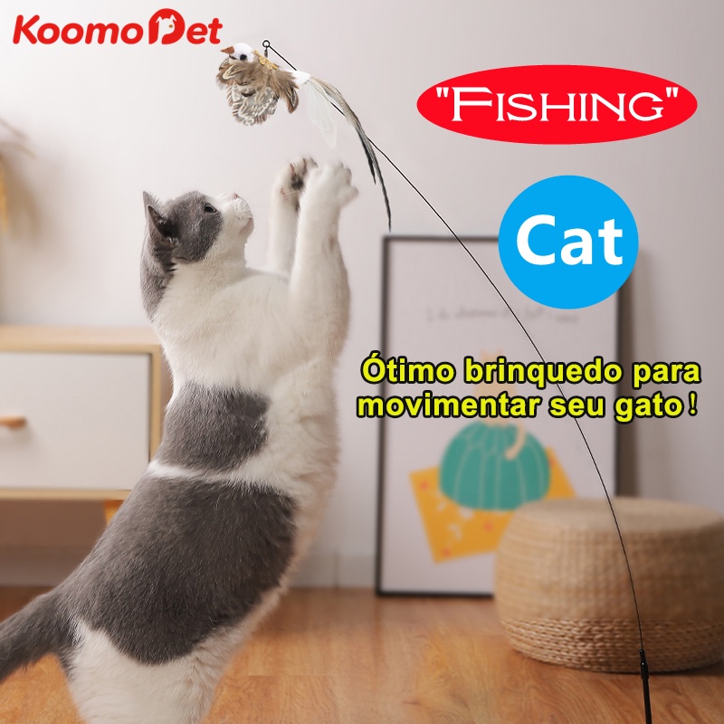 Brinquedo Varinha Para Felinos Cat Kit com 3 Iscas Terrestres Pet