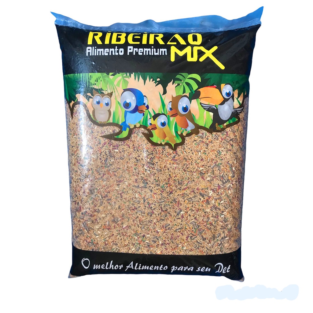 Mistura Para Calopsita 10kg Premium Mix de Sementes Selecionadas com Extrusada Ribeirão Mix