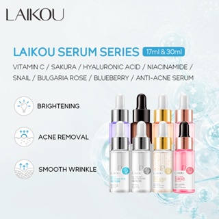 LAIKOU Facial Serum Sakura/Vitamin C/24K Gold Snail/Tea Tree Essence Shrink Pores Remove Acne Brightening Soothing Skin