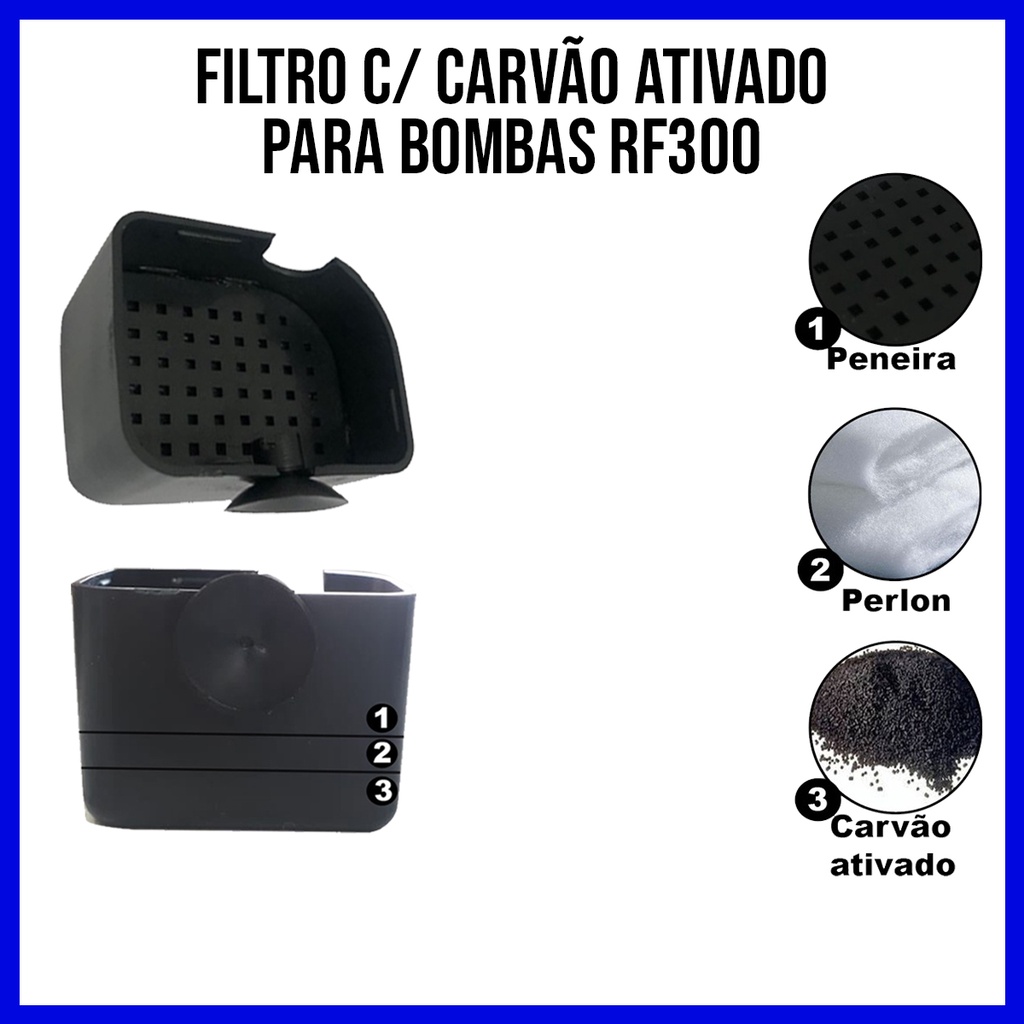 Kit Filtro De Carvão Ativo Para Bomba Rf300 4 Unidades