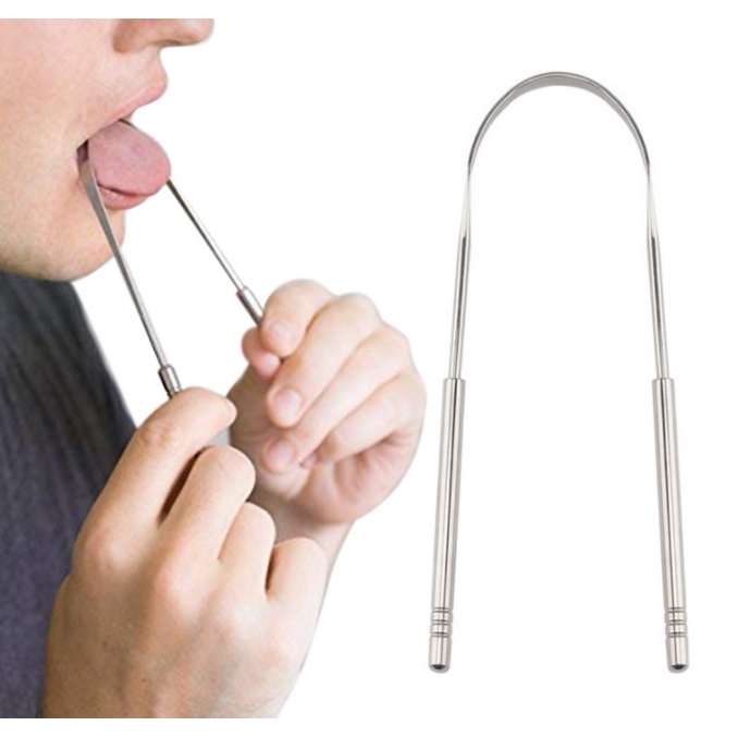 Limpador Raspador De Língua Em Aço Inox Para Higiene Bucal- Higiene Bucal