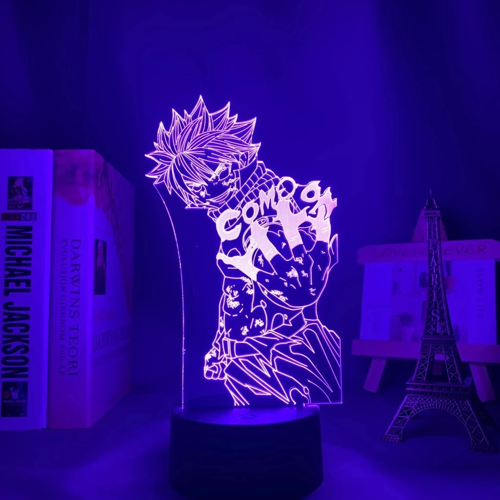 Lâmpada Led De Anime Luz Natsu Dragneel Figurine NightLight for Kids Bedroom Decor De Mesa De Noiva Presente 3d