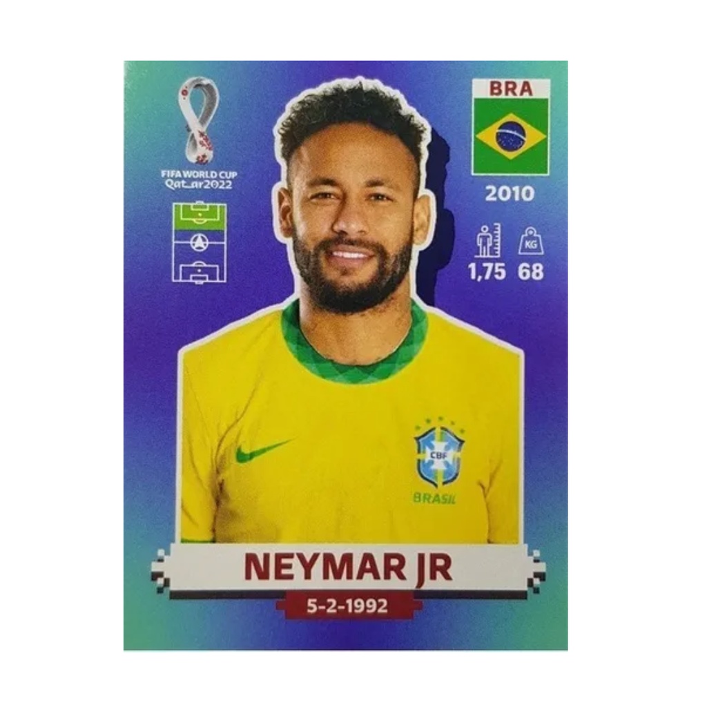Figurinha Neymar Jr - BRA17 - Para Álbum Copa do Mundo Qatar 2022 - Figurinha Oficial