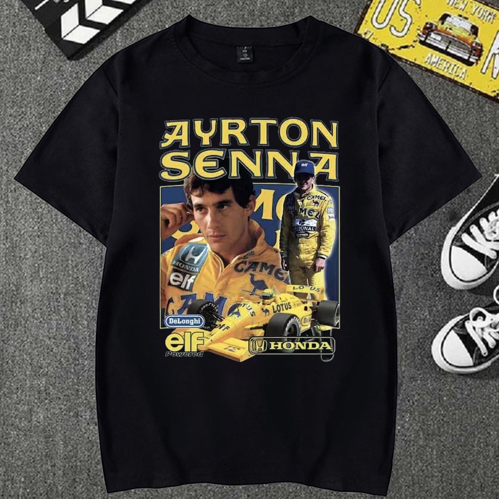 Camiseta Basica Camisa Ayrton Senna Formula 1 Lenda Homangem Moda Unissex