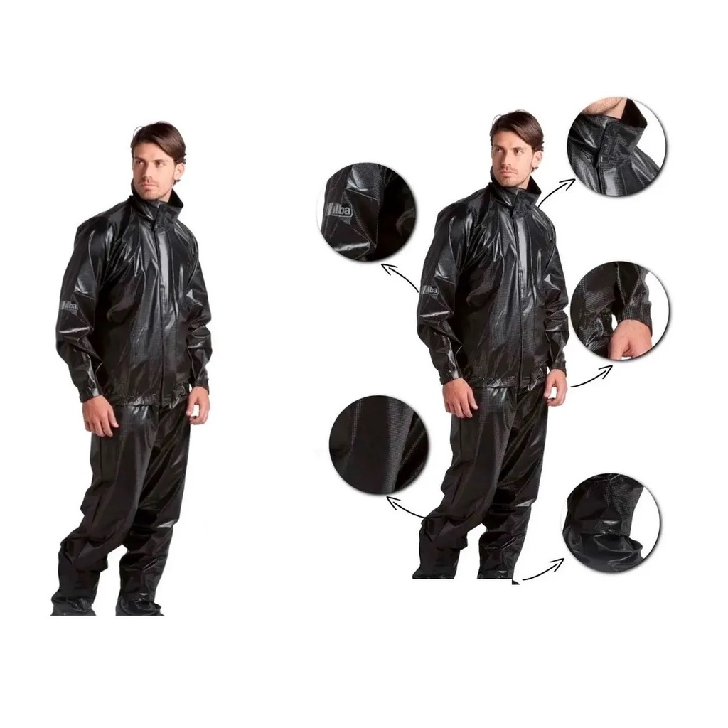 Capa De Chuva Jaqueta Calça Alba Daytona Motoqueiro Motoboy Delivery