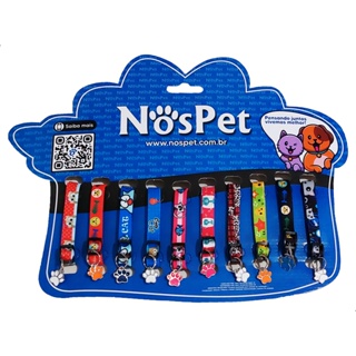 Kit Coleira Cartela Pet Com pingente de Patinha jogo C/10un