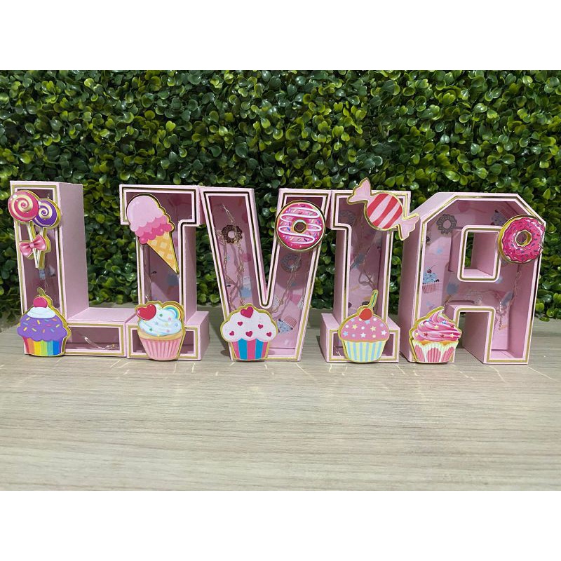 Letras 3D personalizada com luzes