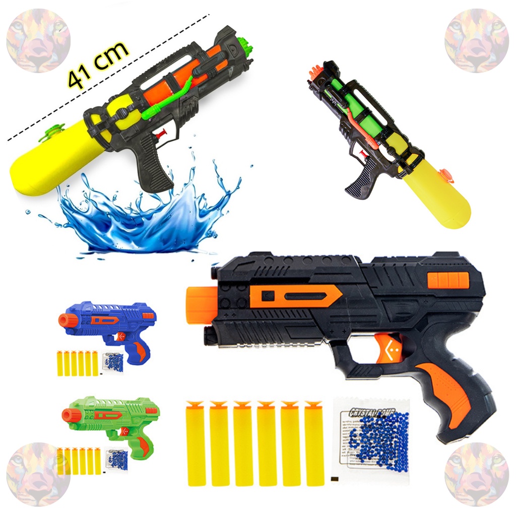 Kit 2 Armas De Brinquedo Um Lança Agua E Uma Pistola 2 Em 1 | Shopee Brasil