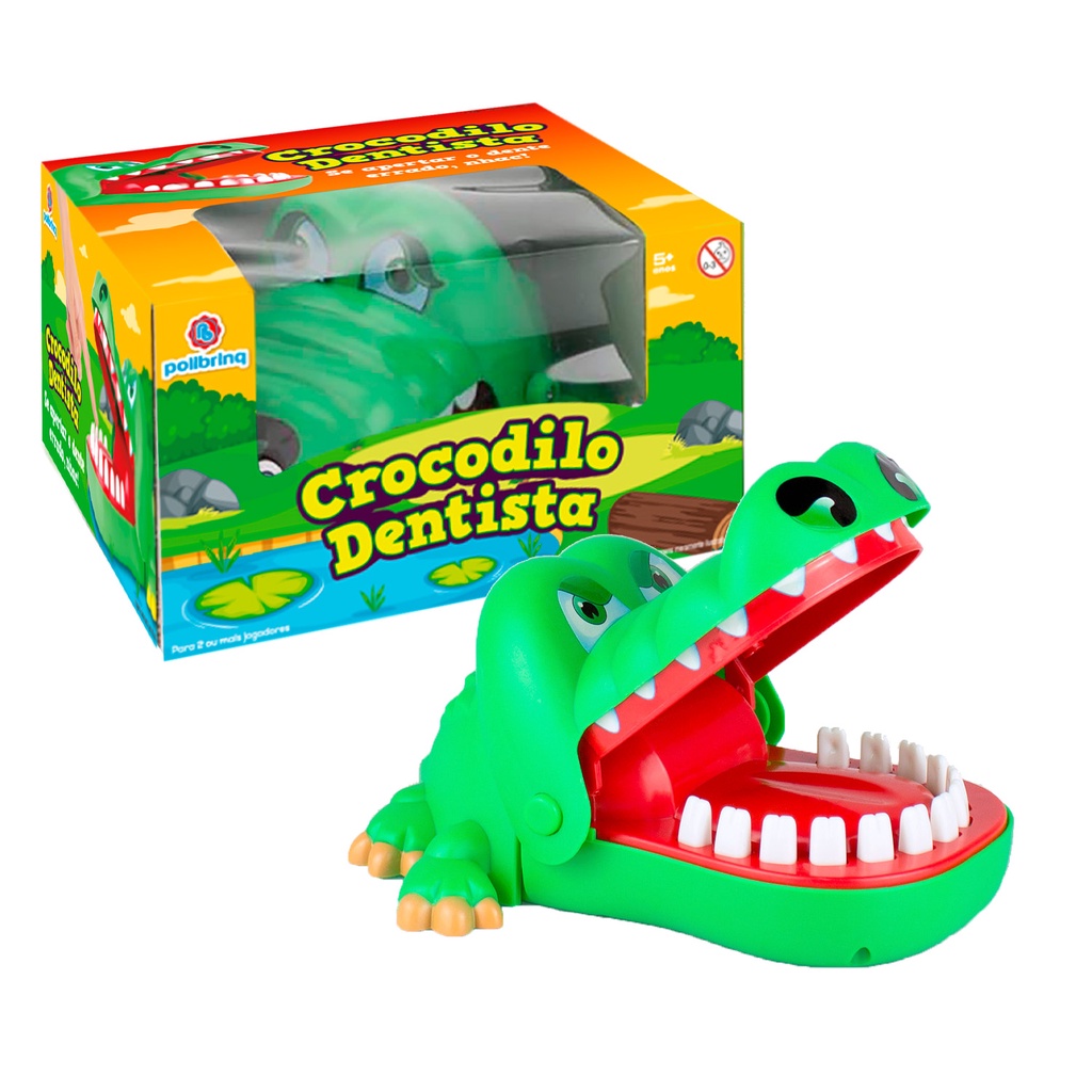 Jogo Crocodilo Morde Dedo Bocão e Olhão Dente Brinquedo Infantil Dentista