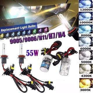 2pçs/Conjunto 55W HID Xenon Luzes DC 12V H1 H3 H7 H11 9005 9006 Lâmpadas De Conversão Automática H4 Hi-Low Beam 4300k 500k 600k 800k 1000k 1200k 3000k 3000k